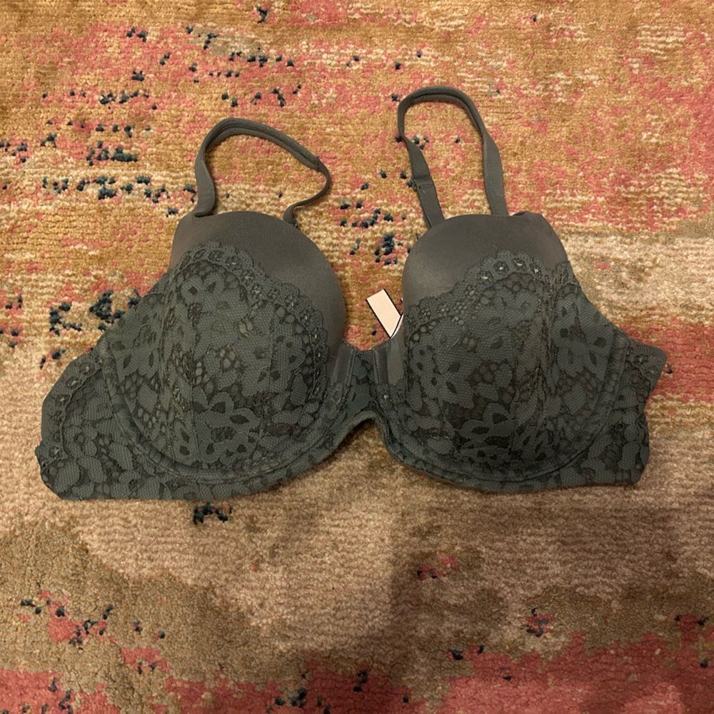 Victoria's Secret Dark Green Lace Bra
